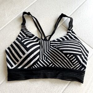 Victoria’s Secret Sport Black White Size 34D Builtin Support Sports Bra Bralette